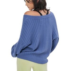 Aerie Wide Rib V Neck Sweater